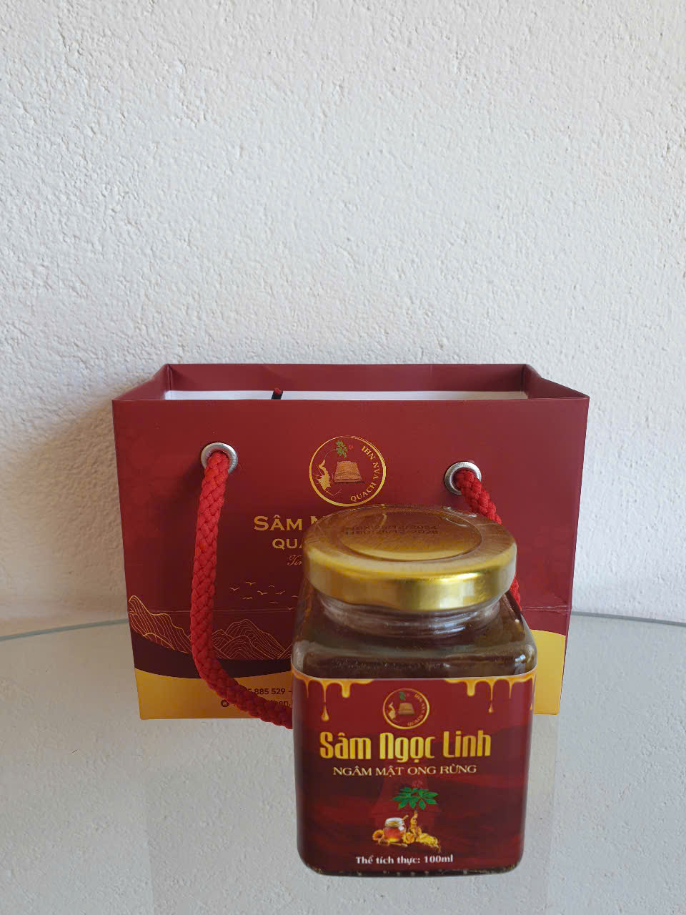 Sâm Ngọc Linh thái lát ngâm mật ong rừng